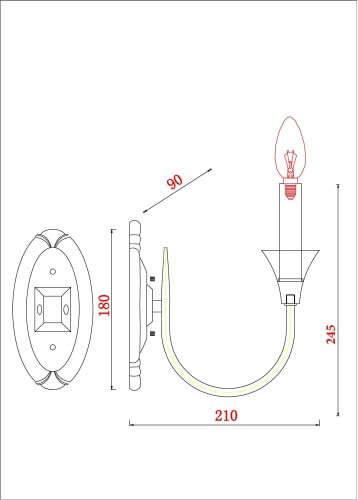 Бра Arte Lamp A4094AP-1PB