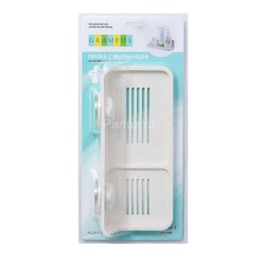 Полочка прямоугольная Fixsen Grampus одноэтажная, белая (GR-3309)