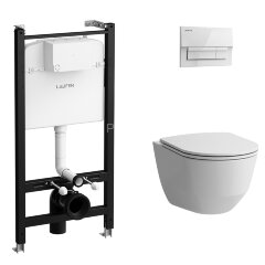 ПЭК Laufen PRO чаша унитаза подвесная Rimless с инсталляционной системой, тонким сиденьем микролифт