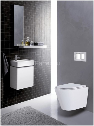 Сет AZARIO инсталляция + унитаз Teramo( круглый) с сидением микролифт + панель смыва, хром глянцевый