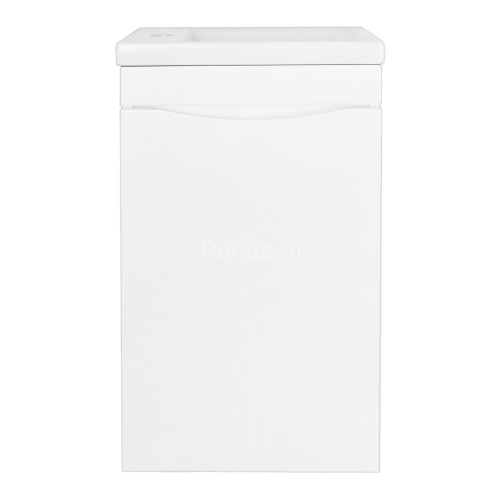 Комплект тумба подвесная Loranto Алина - 40 400х220х730 с раковиной Миранда 40 левая, белый (CS00087