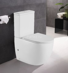 Унитаз-компакт Azario Mitta 620х340х810 напольный, безободковый, в комплекте с сиденьем микролифт (A