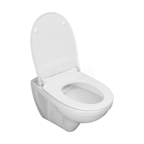 Пэк Santek "Бореаль" rimless подвесной, безободковый унитаз с тонким сиденьем, инсталляция, панель ц