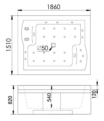 Акриловая ванна Gemy G9052 II K L