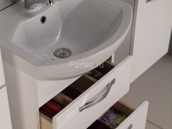 Тумба под раковину AQUATON Ария 50 Н, белая (1A140201AA010)