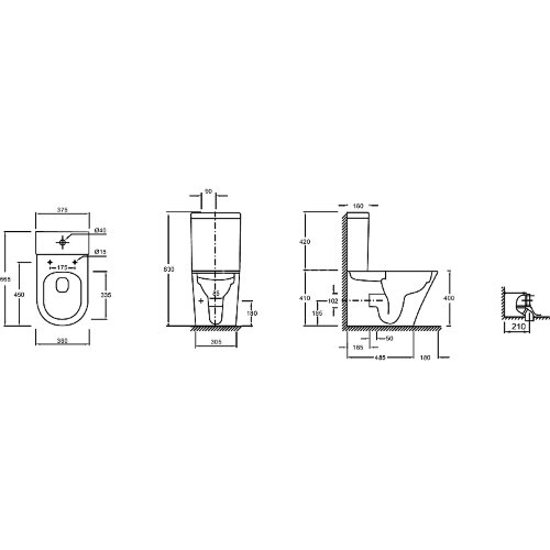 Чаша напольного унитаза Jacob Delafon Rodin+ безободковый, белый (UJAB102-00)