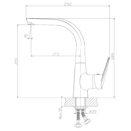 Смеситель Rossinka Z40-23U для кухни