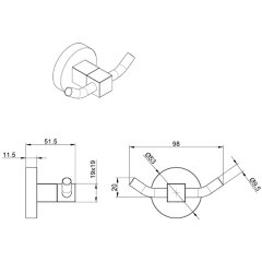 Крючок Azario NESSY, Хром (AZ-73105)