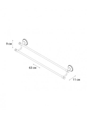 Полотенцедержатель трубчатый Fixsen Alfa двойной, античная латунь (GR-9502)