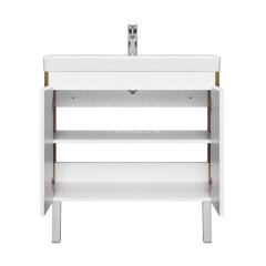 Тумба под раковину AQUATON Сканди Doors 80 Белый глянец/Дуб Рустикальный (1A282901SDZ90)