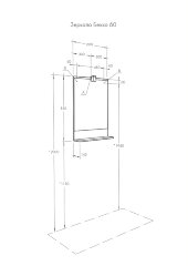 Зеркало AQUATON БЕККА 60 белый дуб (1A214302BAC20)