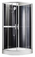 Душевая кабина AZARIO DENVER 90х90х200 прозрачное стекло 4 мм. Easy Clean, задняя панель черная, цвет профиля серый (AZ-N10812 900)