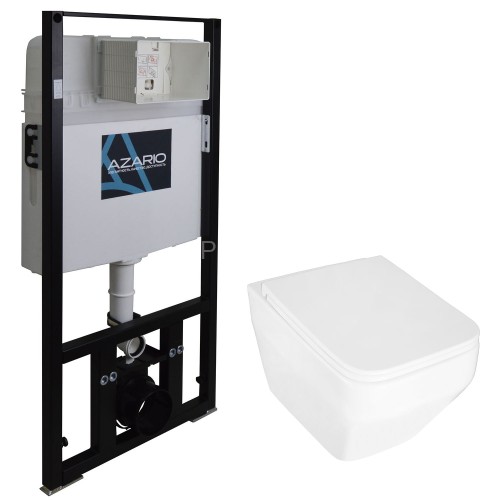 Сет AZARIO инсталляция + унитаз подвесной MONEO с быстросъемным сиденьем микролифт (AZ-8010-1000+AZ-