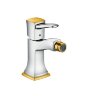 31320090 Metropol Classic Смеситель для биде, однорычажный, со сливным гарнитуром, хром/золото