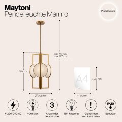 Потолочная люстра Maytoni MOD099PL-03G