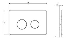 Кнопка смыва AZARIO двойная, круглая, хром глянецевая (AZ-8200-0084/AZ-P57-0120)