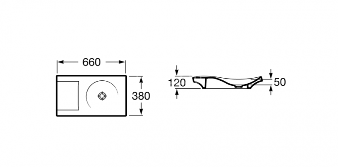 Roca Раковина URBI 2 660х380х120 мм накладная