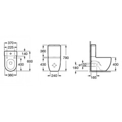 MERIDIAN-N Низ к унитазу напольный, двойной выпуск, 600 мм