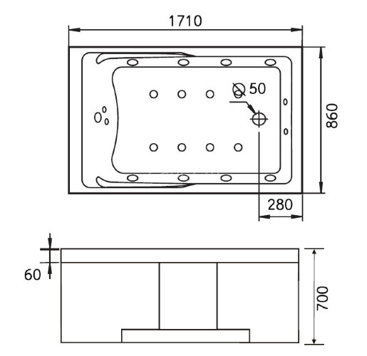 Акриловая ванна Gemy G9066 II K R