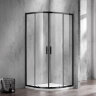 Душевое ограждение Azario MILTON 900х900х2000, БЕЗ ПОДДОНА, полукруглое, прозрачное стекло 6 мм, цвет профиля черный (AZ-ND2142 900 Black)