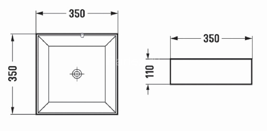 Раковина Azario накладная 350x350x110 белая (AZ-2179-S)