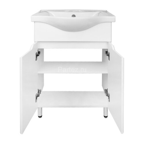 Комплект тумба Палермо 50Н 510х440х840 напольная, с раковиной Basic 50, белый (CS00092518)