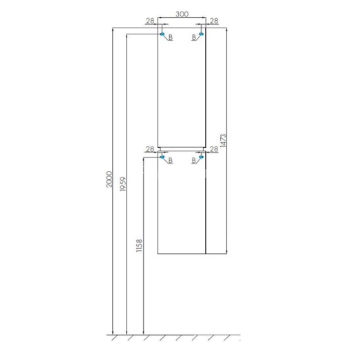 Шкаф-колонна "Скай" левый 1A238603SY01L