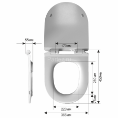 B2380Sb тонкое сиденье для унитаза дюропласт с микролифтом, белое MELANA
