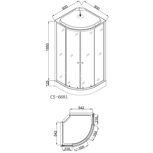 Душевая кабина Loranto 80х80х215, поддон 13 см (CS-6681G)