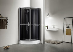 Душевая кабина AZARIO DENVER 90х90х200 серое стекло 4 мм. Easy Clean, задняя панель черная, цвет профиля серый (AZ-N10812 900 GREY)