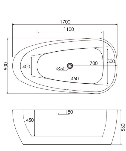 Акриловая ванна Gemy G9210