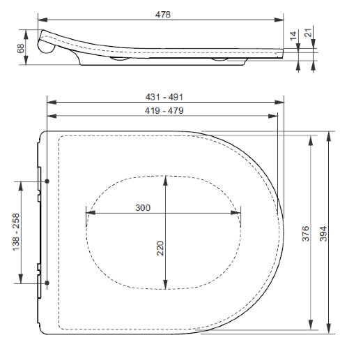 Сиденье для унитаза TOTO плавное закрытие, белое (TC514G)