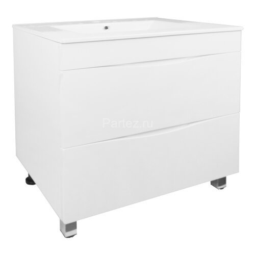 Комплект тумба Loranto Santorini 70 710х460х810 напольная, с раковиной Leon, Белый Глянец (CS0008697