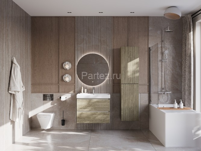 Тумба под раковину Roca Ona 800 подвесная, 2 ящика, темный вяз (A857630511)