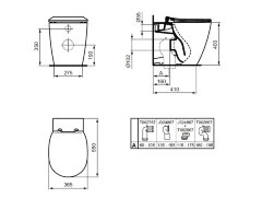 Унитаз приставной Ideal Standard Connect AquaBlade® безободковый, глубокий смыв (E052401)
