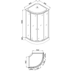 Душевая кабина Loranto 80x80x215 поддон 13 см, 4 мм прозрачное стекло с рисунком &quot;мозайка&quot; (CS-800-13ТМ/М)