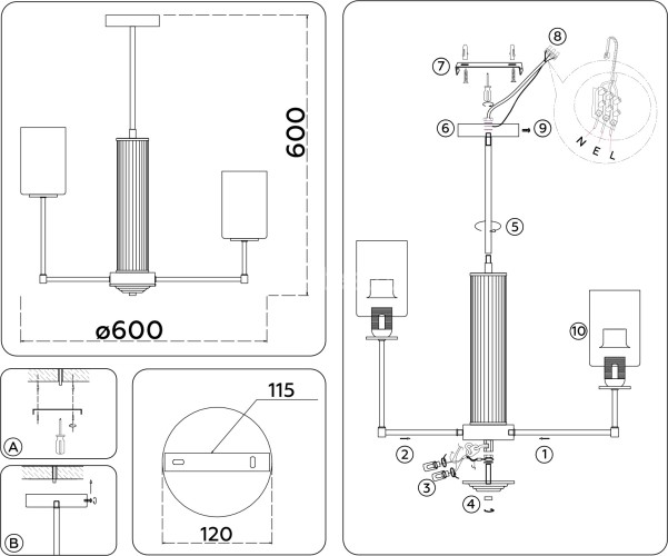 Потолочная люстра Ambrella LH56215