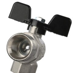 Кран шаровой полнопроходной угловой с американкой 1/2 Stout