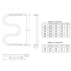 Полотенцесушитель водяной ДВИН M 50/50 3/4&quot; К0 полированный (4627086011315)