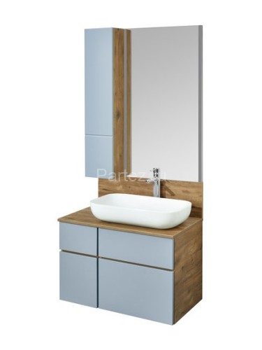 Тумба под раковину AQUATON Мишель 80 NEW подвесная, без столешницы Дуб Рустикальный/Фьорд (1A256801M