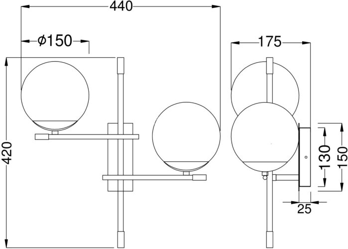 Бра Maytoni MOD048WL-02G