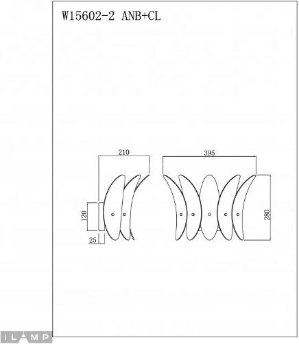 Бра iLamp W15602-2 ANB+CL