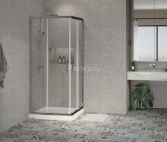 Душевое ограждение Azario SEATTLE 100х100х195 хром, 6мм прозрачное стекло