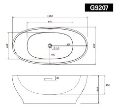Акриловая ванна Gemy G9207