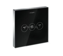 15736600 ShowerSelect Glass Модуль с тремя запорными клапанами, стеклянный (черный/хром)