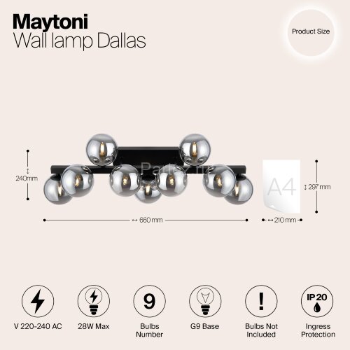 Бра Maytoni MOD547WL-09B