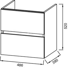 Тумба под раковину Jacob Delafon Tolbiac 50 подвесная, натуральный меламин, Дуб давос (EB1378-E75)
