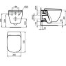 Унитаз подвесной Ideal Standard Tesi безободковый, с сиденьем микролифт (T355101)