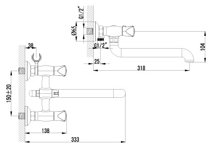 Смеситель для ванны Lemark Pallada LM2612C