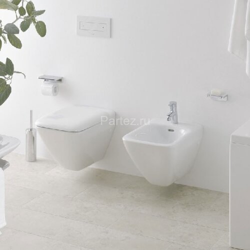 Унитаз подвесной Laufen Palace New Rimless безободковый с сиденьем микролифт, белый (8.2070.6.000.00